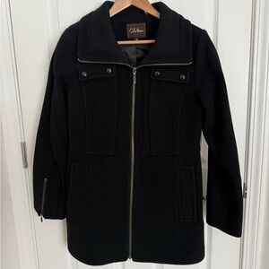 Women’s Cole Haan Wool Cashmere Blend Coat Black Size 10
